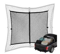 CROSSHIP Cargo Net for Pickup Truck Bed - Double Layer Highly Elastic Cargo Net Mesh 1''x1''- 4'x4' Stretches to 7'x7 - Transport Groceries, Camping, Hunting & Sporting Equipment
