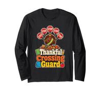 Crossing Guard Thankful Turkey Elementary School Gift Long Sleeve T-Shirt
