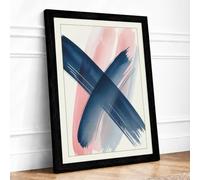Crossing Lines Minimalist Framed Wall Art Print A4 (29.7×21cm) Black,