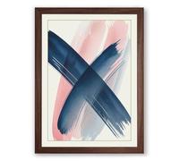Crossing Lines Minimalist Framed Wall Art Print A4 (29.7×21cm) Walnut, Wall Decor for Living Room, Bedroom, Office & Home, Ready to Hang, Art Gift