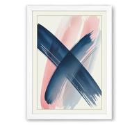 Crossing Lines Minimalist Framed Wall Art Print A4 (29.7×21cm) White, Wall Decor for Living Room, Bedroom, Office & Home, Ready to Hang, Art Gift