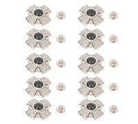 Crossing Screw Back Buttons Colorful Gemstones Decorative Rivets Studs for Leather Saddles Wine Bags Vintage Elegant Alloy Zinc Iron 19.5mm 10 Sets (Black)