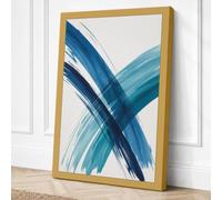 Crossing Strokes Abstract Canvas Wall Art Print 18x12 Inch
