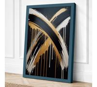 Crossing Strokes Abstract Canvas Wall Art Print 18x12 Inch (46 x 30 cm)