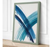 Crossing Strokes Abstract Canvas Wall Art Print 24x16 Inch