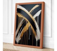 Crossing Strokes Abstract Canvas Wall Art Print 30x20 Inch