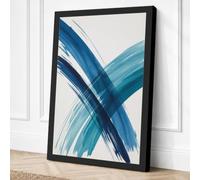 Crossing Strokes Abstract Canvas Wall Art Print 36x24 Inch