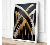 Crossing Strokes Abstract Canvas Wall Art Print 36x24 Inch