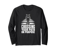 Crossing Your Path On Purpose Black Cat Halloween Women Long Sleeve T-Shirt
