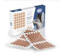 CrossLinq® Acupressure Patches | Acupuncture, and Pain Relief | Edema Relief | CrossTape | Non-Elastic, Grid-Shaped Tapes | Pain Relief Patches | Crosshatch Patches (40 Large Patches) | Beige