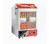 CROSSON Hot-dog steamer 42L 2-ply, capacity 175 hot dogs-50 rolls, tempered glass sliding doors, roll warmer