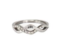 Crossover with CZ Stones LDS CTR Ring by Ringmasters | Choose the Right Faith Ring | Keepsake LDS Jewelry, 6.5 UK, Stainless Steel, No Gemstone