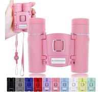 CROSSROAD Compact Binoculars 10x for Concert, Pink, Muted Tones Color Powder Pink, Lightweight Small Binoculars, Easy Focusing, for Baseball, Sports, Travel, Colorful Popular in Japan, Japan Quality