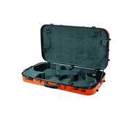 Crossrock, 0-String Fiberglass Double Case-Fits A/F Style Mandolin and 4/4 Violin Straps, Interior Compartments, Fixed & Removable Padding-Includes TSA Lock-Orange, (CRF2020MVOR)