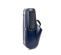 Crossrock ABS Alto Saxophone Case | Contoured Blue Shell, Shoulder Strap, Storage Pocket, Plush Lining - Durable ABS Hard Case -Blue (CRA862ASBL)