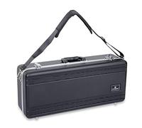 Crossrock ABS Alto Saxophone Case | Rectangular Black Shell, Blue Velvet Interior, Accessory Compartment, Shoulder Strap - Scratch-Resistant Hardshell - Black(CRA862ASBK-R)