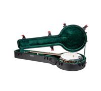 Crossrock ABS Banjo Case for 5-String Resonator | Scratch-Resistant Shell, TSA Lock, Storage Compartment - Lightweight Travel Hardshell (Black Finish)