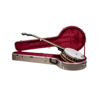Crossrock ABS Banjo Case with Backpack Straps | Champagne Matt Finish for 5-String Resonator & Tenor - Plush Interior, Lock, Molded Hardshell