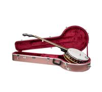 Crossrock ABS Banjo Case with Backpack Straps | Rose Gold Matt Finish for 5-String Resonator & Tenor - Plush Interior, Lock, Molded Hardshell -Rose Gold (CRA861BJRG)