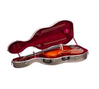 Crossrock ABS Cello Case for 4/4 or 3/4 Size | Matte Champagne Finish, Lightweight Hard Shell with Wheels - Reliable Protection for Daily Practice