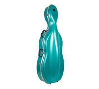 Crossrock ABS Cello Case for 4/4 or 3/4 Size | Matte Mint Blue Finish, Lightweight Hard Shell with Wheels - Beginner-Ready Protection for Everyday Use