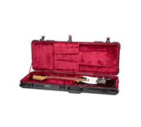 Crossrock ABS Electric Guitar Flight Case for Stratocaster & Telecaster | Black Matte Finish, Burgundy Velvet Interior, TSA Lock - Premium Molded Series