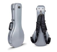 Crossrock ABS Hardshell Case-Fits Most A-Style Mandolins, with Interior Compartment, Backpack Straps-Silver (CRA862MASL)