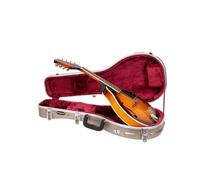 Crossrock ABS Mandolin Case for A-Style | Champagne Matte Shell, Security Lock, Interior Compartment, Backpack Straps - Durable Hardshell Design