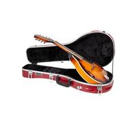 Crossrock ABS Mandolin Case for A-Style | Red Matte Finish, Interior Storage, 4-Latch System, Detachable Straps - Lightweight Travel Case