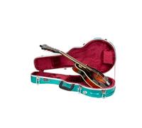 Crossrock F-Style Mandolin Case | ABS Molded Hardshell with Security Lock, Metal Feet, and Detachable Straps-Mint Blue (CRA862MFMB)