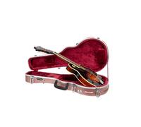 Crossrock ABS Mandolin Case for F-Style | Rose Gold Matte Shell, Accessory Compartment, Lock, Metal Hardware - Durable ABS Hard Case