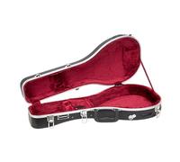 Crossrock ABS Molded Case for A-Style Mandolin | Black Textured Exterior, Plush Interior, Locking Latch, Shoulder Straps - Lightweight Hardshell Protection (CRA865MABK)