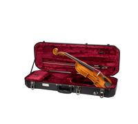 Crossrock ABS Oblong Violin Case for 4/4 Size | Matte Black Scratch-Resistant Shell, Burgundy Velvet Interior, Backpack Straps - Lightweight Hard Case for Daily Use