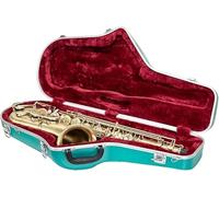 Crossrock ABS Tenor Saxophone Case - Contoured Mint Blue Finish, Burgundy Velvet Interior, Accessory Pocket, Security Lock & Detachable Strap - Mint Blue (CRA862TSMB-1)