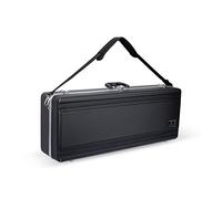 Crossrock ABS Tenor Saxophone Case | Rectangular Black Shell, Blue Velvet Interior, Accessory Compartment, Shoulder Strap - Scratch-Resistant Hardshell -Black (CRA862TSBK-R)