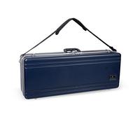 Crossrock ABS Tenor Saxophone Case | Rectangular Blue Shell, Plush Lining, Detachable Strap, Mouthpiece Storage - Durable ABS Case for Bb Tenor