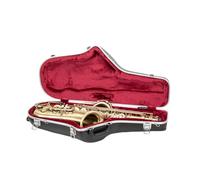 Crossrock ABS Tenor Saxophone Case - Red Velvet Interior, Accessory Pocket, Security Lock & Detachable Strap (CRA865TSBK)