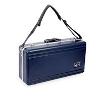 Crossrock ABS Trumpet Case | Matte Blue Shell, Blue Plush Interior, Shoulder Strap - Rectangular Hardshell for Bb Trumpet - Blue (CRA862TRBL)