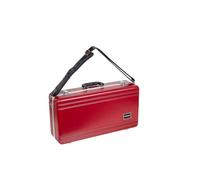 Crossrock ABS Trumpet Case | Matte Red Shell, Black Plush Interior, Shoulder Strap - Rectangular Hardshell for Bb Trumpet