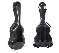 Crossrock Air Carbon Classical Guitar Flight Case for 4/4 Nylon-String | Obsidian Black 3K Carbon Fiber, TSA Lock, Backpack Straps - Ultra-Light Premium Protection -Matte Black (CRF6030CBK)