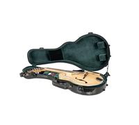 Crossrock Air Carbon Mandolin Case for F-Style (Fits Gibson F5) | Gloss 3K Carbon Weave Finish in Carbon Black, TSA Lock, Backpack Straps, Dust Cover - Elite Flight Case
