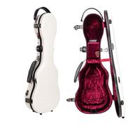 Crossrock Concert Ukulele Case, Fits Up to 24 Inches | 100% Fiberglass Hardshell with Brand Latches, TSA Lock, Accessory Compartment, and Detachable Straps-Milky White (CRF2030CUMW)