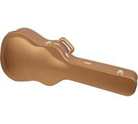 Crossrock Designer Series- Universal Wooden Case for Gibson Acoustic J45, Martin Dreadnought Guitars- Security Lock, Metal Feet, Storage Space- Luxury Gold(CRW520DLG)