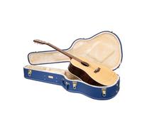 Crossrock Designer Series- Universal Wooden Case for Gibson Acoustic J45, Martin Dreadnought Guitars- Security Lock, Metal Feet, Storage Space- Vibrant Blue(CRW520DVB)