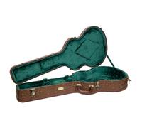 Crossrock Designer Series Wooden OM Guitar Case for Martin 000-14 Fret | Blossom Brown Faux Leather, Forest Green Velvet Interior, Lock - Premium Hardshell