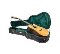 Crossrock Dreadnought Acoustic Guitar Case -Fits Martin D28, Compatible to Taylor Grand Auditorium- Vintage Hardware, Sponge Lining, Metal Feet, Storage Space-Black (CRW520D28BK)