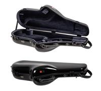 Crossrock Fiberglass Alto Saxophone Case | Glossy Black Finish | Reinforced Shell, Upgraded Interior, TSA Lock, Backpack Straps - Pro Travel Protection（CRF2020ASBK）