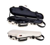Crossrock Fiberglass Alto Saxophone Case | Glossy Milky White Finish | Reinforced Shell, Upgraded Interior, TSA Lock, Backpack Straps - Pro Travel Protection(CRF2020ASMW)