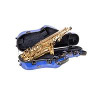Crossrock Fiberglass Alto Saxophone Case | Ultra-Light 3K Carbon Finish (Sapphire Sonata Blue) | Lab-Certified Impact Protection & TSA Lock | Ergo Backpack System（CRF5030ASBL）