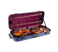 Crossrock Fiberglass Backpack Style Two 4/4 Full Size Violins Case in Navy Blue (CRF1020DVNVBL)